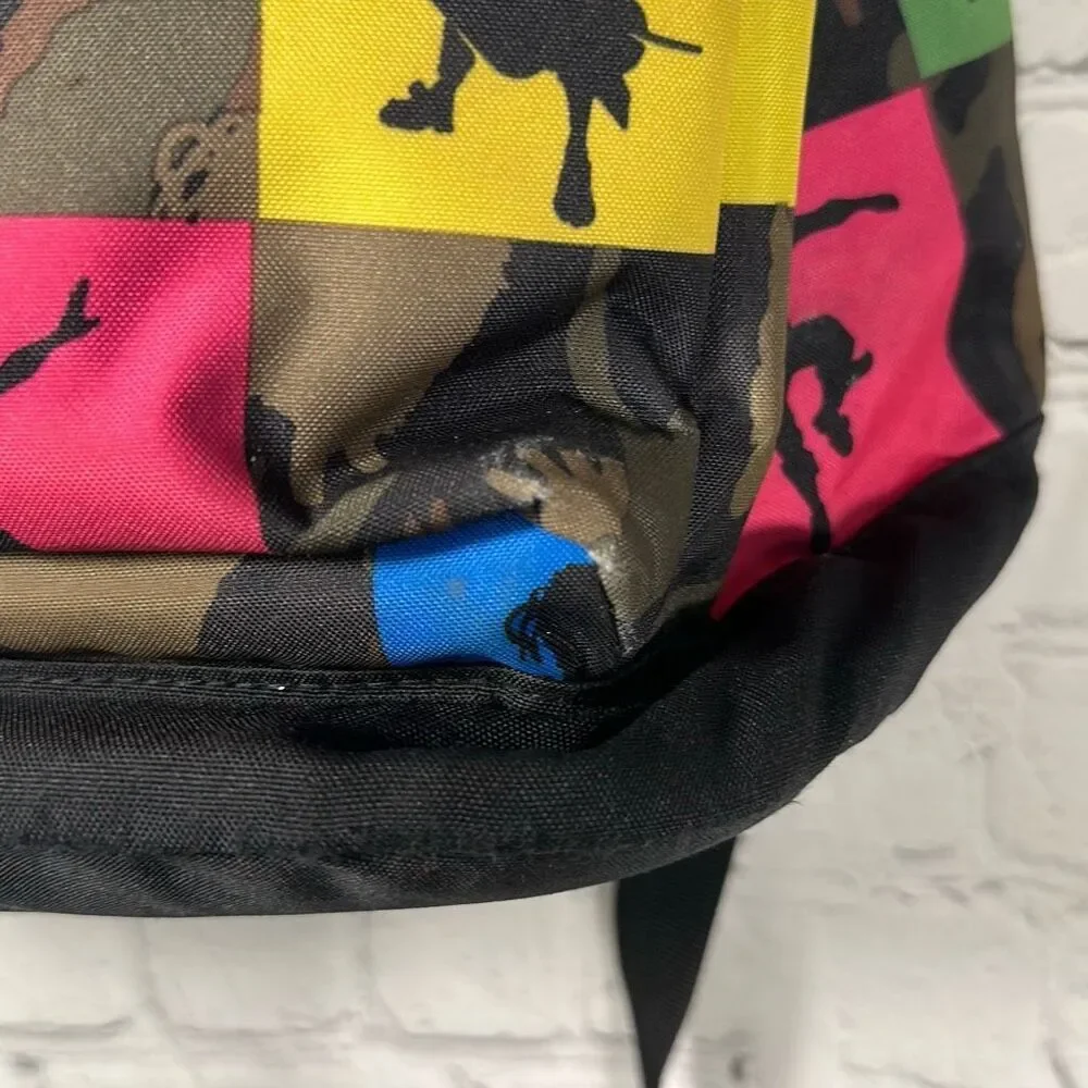 Fortnite Camo Silhouette‎ Dance Backpack Book Bag Bright Colors Purple Pink